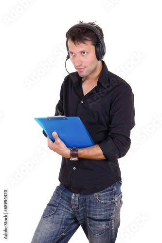 assistent is checking crew