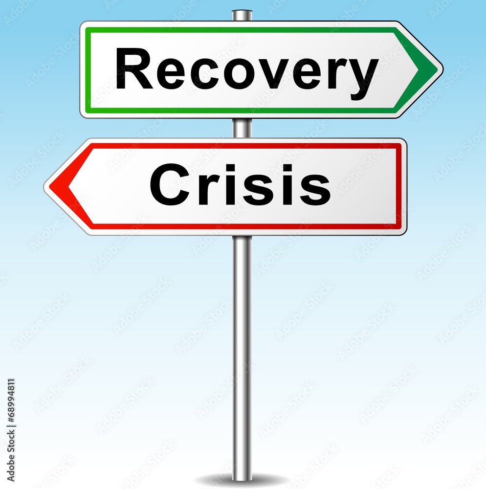 Vector recovery and crisis direction sign Vector recovery and crisis direction sign