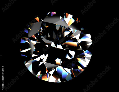 Round shape brilliant Diamond. Jewelry background