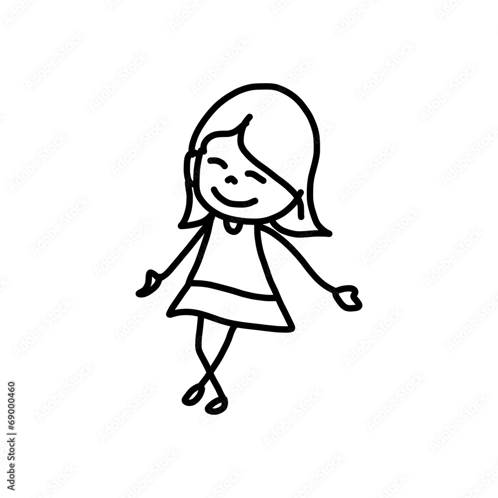 hand drawing cartoon character happy kids hand drawing cartoon character happy kids