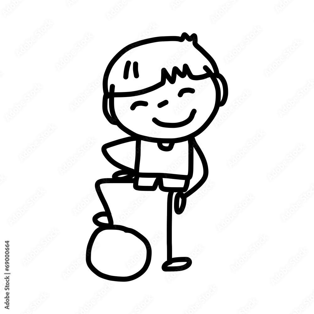 hand drawing cartoon character happy kids hand drawing cartoon character happy kids