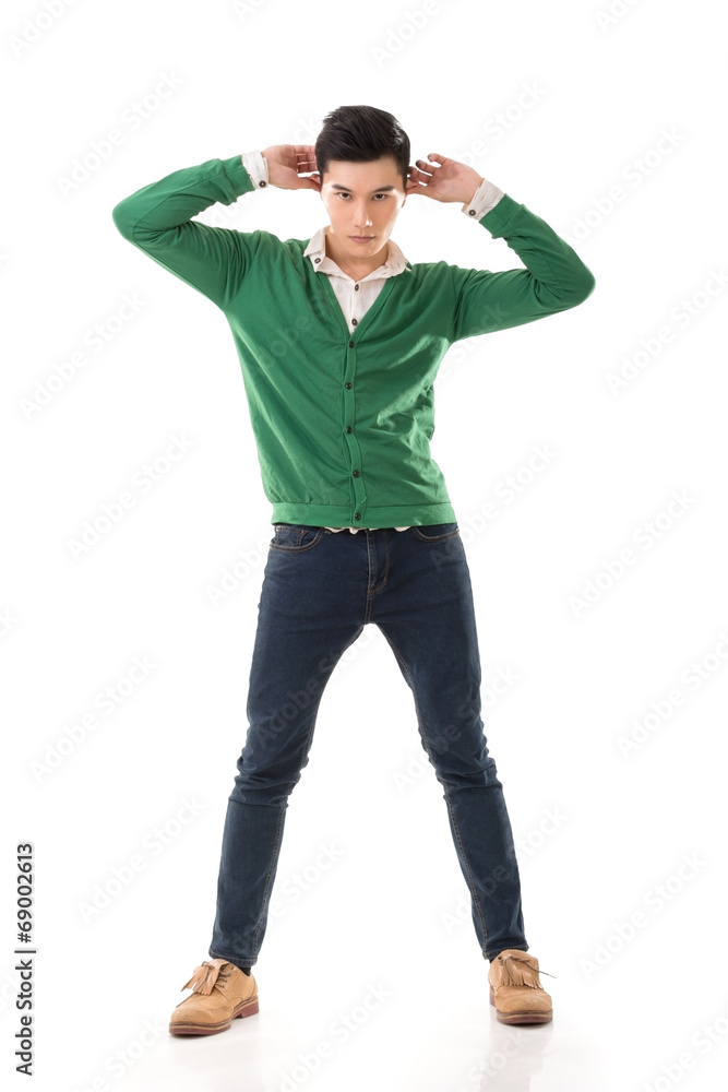 Fototapeta premium Asian guy with dramatic pose