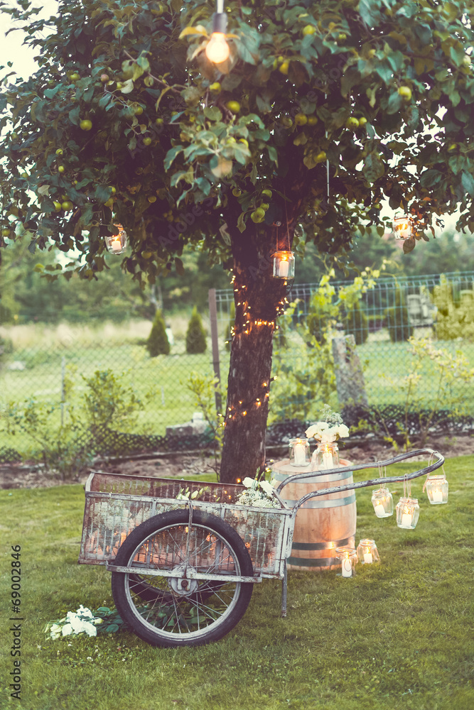 Rustic lovely decoration of garden