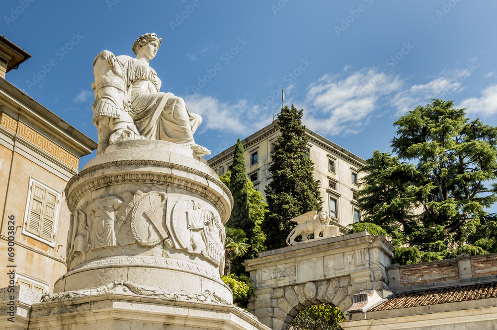 Statue of peace. Udine, Friuli, Italy