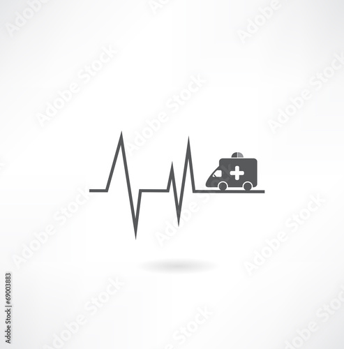 cardiogram with car icon
