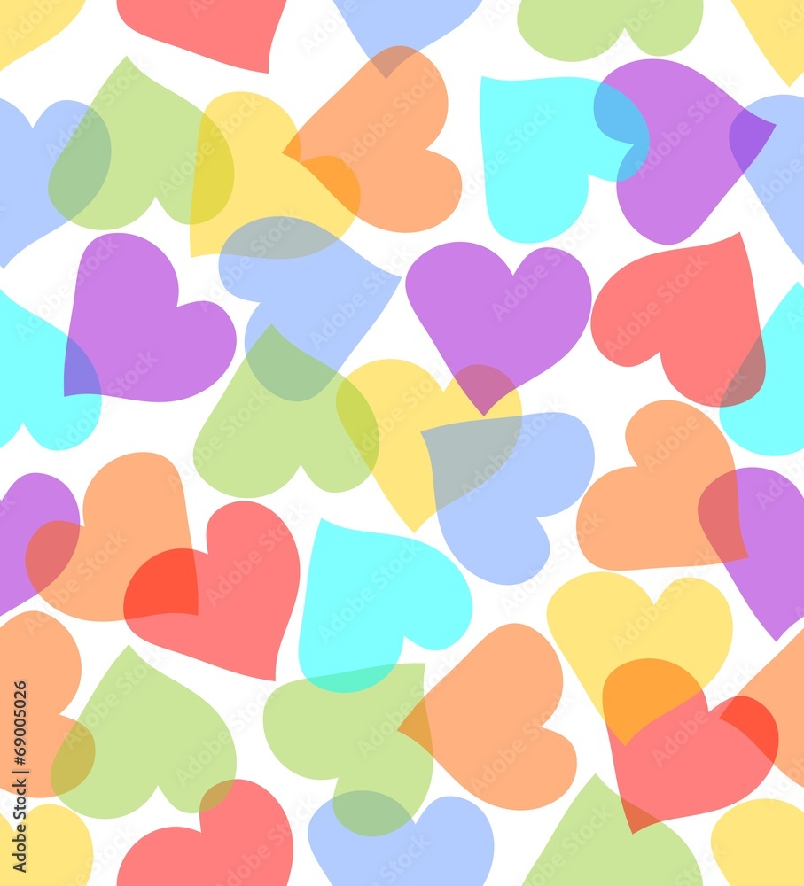 Seamless background with hearts in pastel colors Seamless background with hearts in pastel colors
