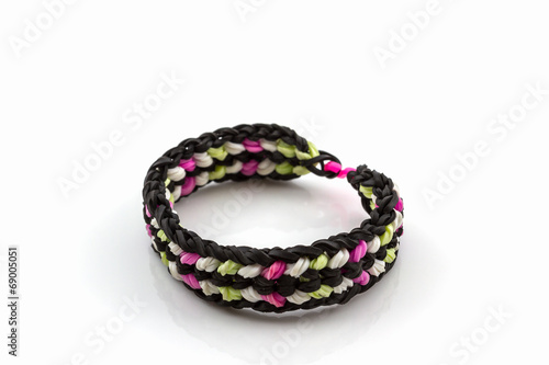 Colorful of elastic rainbow loom bands.