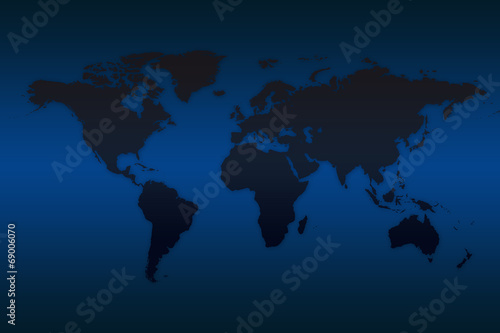 map carte world with blue background