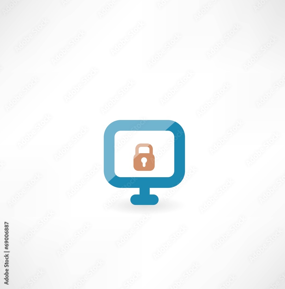 Computer with lock icon Computer with lock icon