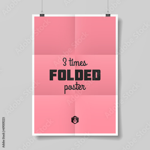 Three times folded poster template
