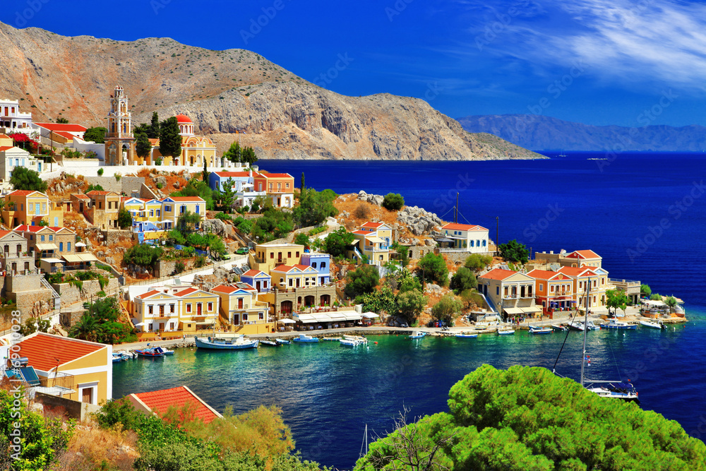 wonderful Greece. Symi island , Dodecanese - obrazy, fototapety, plakaty 