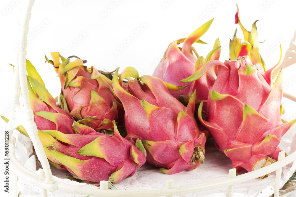 Dragon fruit in basket Dragon fruit in basket