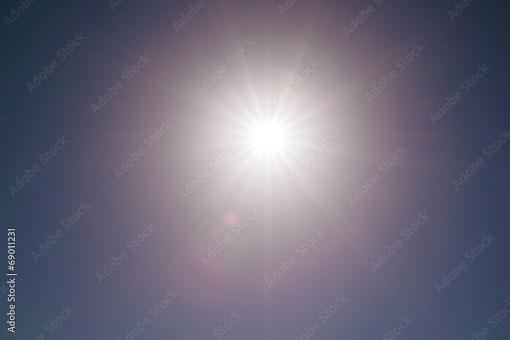 Sky and sun rays background