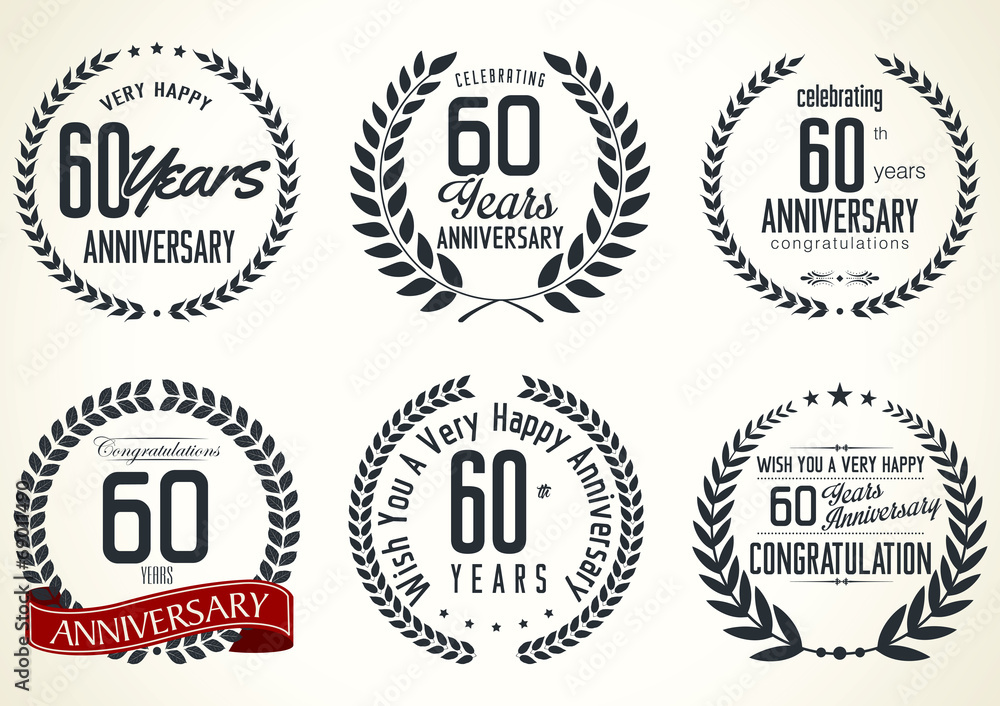 Anniversary retro labels, 60 years