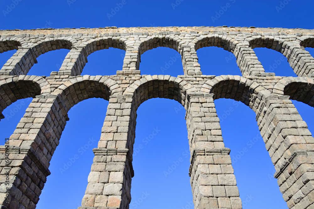 Aqueduct of Segovia, Castilla Leon, Spain.