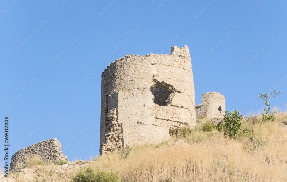 Ruins of ancient fortress wall