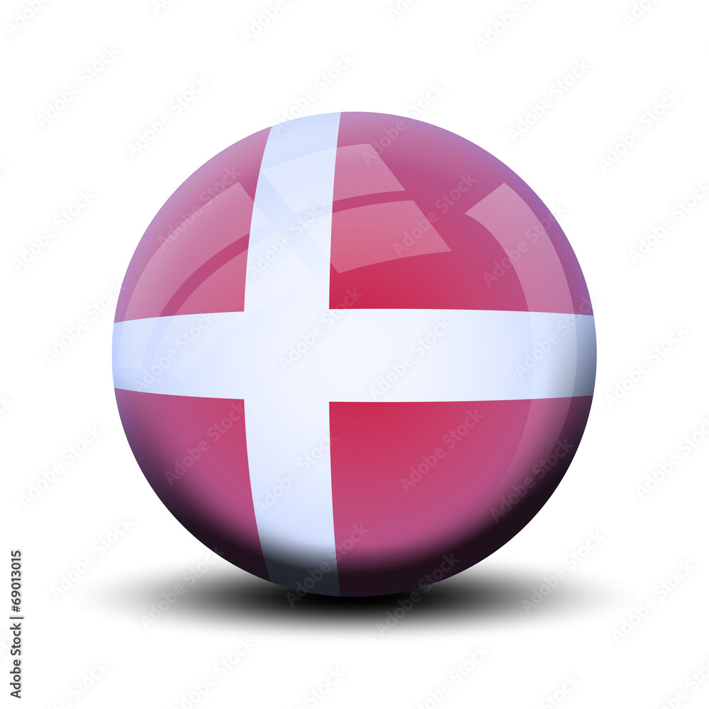 Obraz premium Drapeau en bulle : Danemark