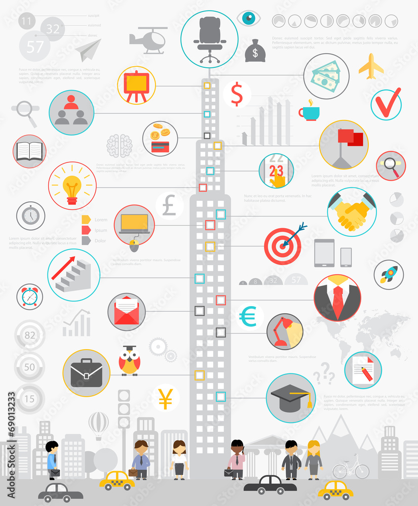 Business Infographic set with charts and other elements. Business Infographic set with charts and other elements.