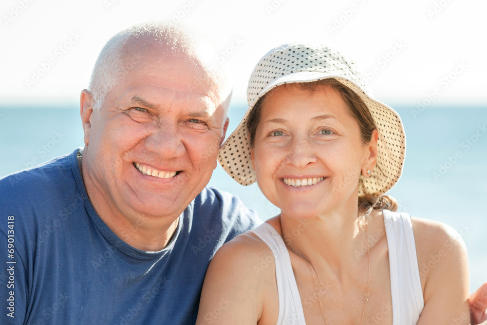 Fototapeta premium Happy senior man and mature woman