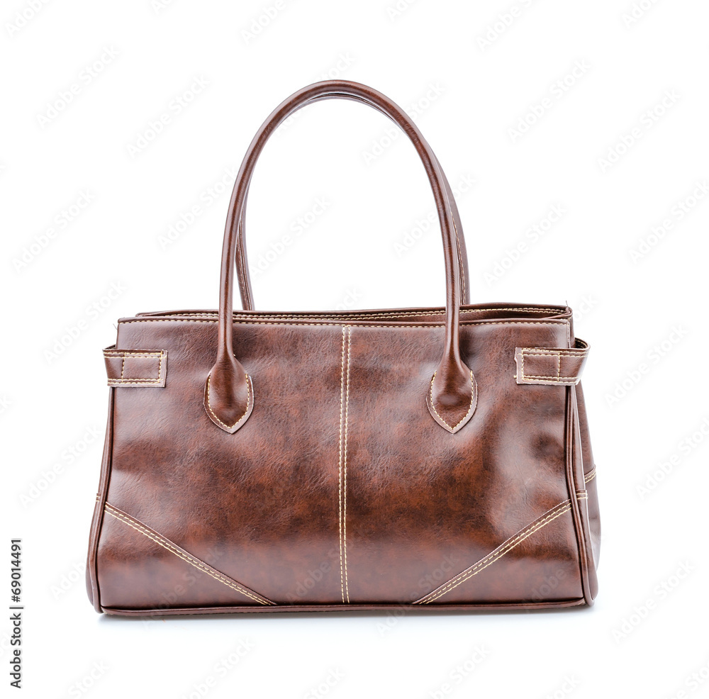 Woman leather bag isolated white background Woman leather bag isolated white background