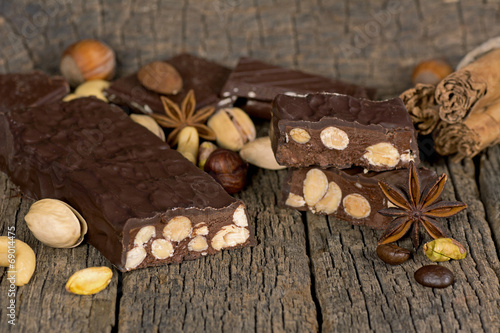Dark chocolate with nuts