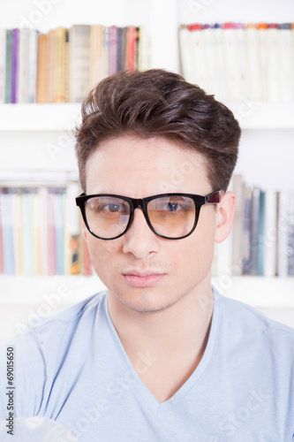 male model with glasses posing