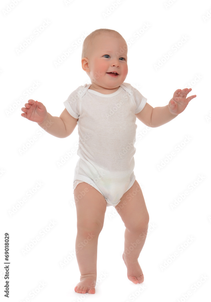 Infant child baby kid toddler make first steps Infant child baby kid toddler make first steps