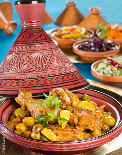 Принти на полотні Tajine Poulet citron aux olives
