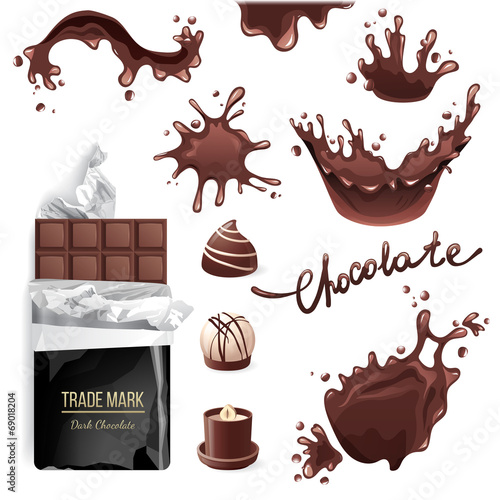Chocolate splashes set