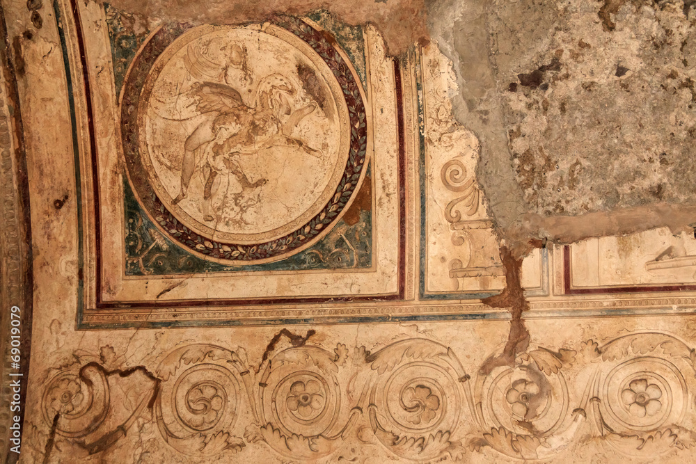 Therme in Pompeji - Tepidarium mit Freske
