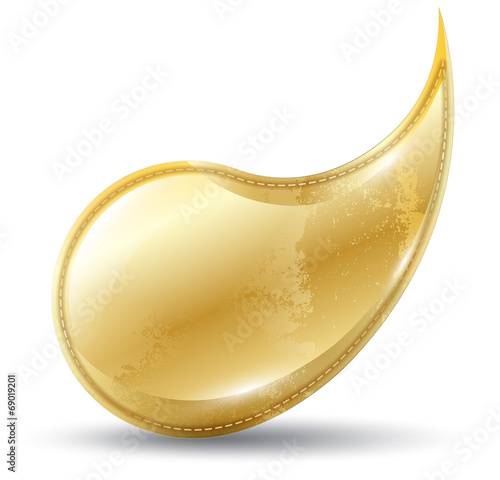 Gold banner texture embroidery style.