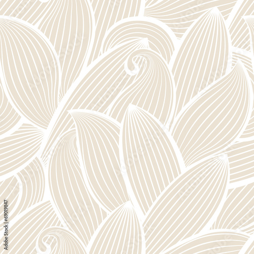 Vector seamless hand-drawn pattern with leaf. wall mural wallpaper |  