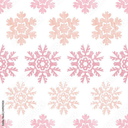 Red Christmas Snowflakes Geometric Textile Texture Seamless