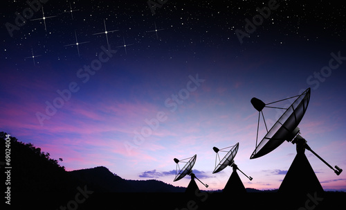 Satellite dish sky sun stars