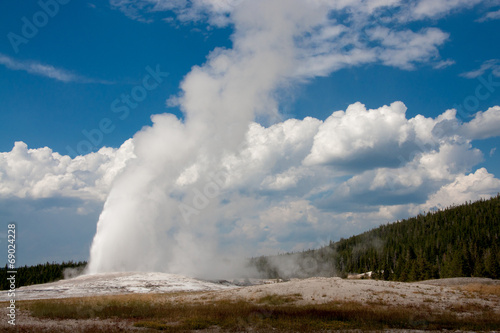 Erupting Old Faithful at Yellowstone National Park