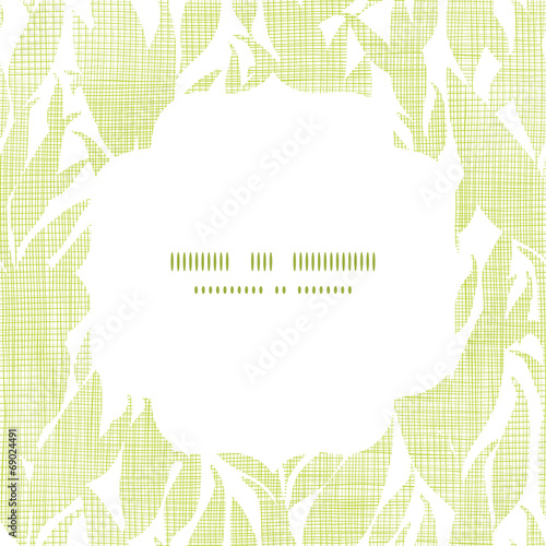 Green leaves textile texture white frame seamless pattern