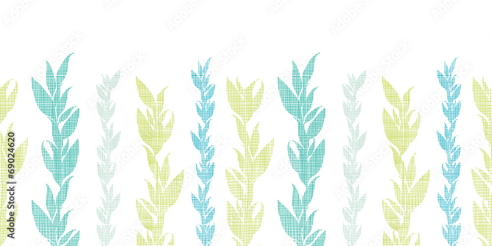 Blue green seaweed vines horizontal seamless pattern background Blue green seaweed vines horizontal seamless pattern background