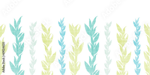 Blue green seaweed vines horizontal seamless pattern background