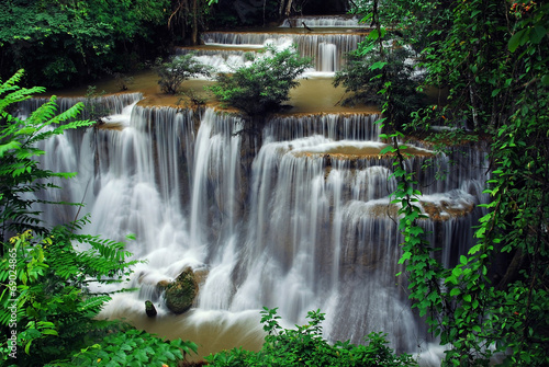 Waterfall with blue stream in the nature Thailand forest © thaiview