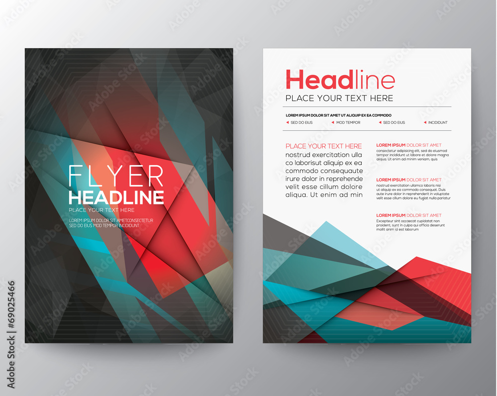 Abstract Triangle Brochure Flyer design template layout - obrazy, fototapety, plakaty 
