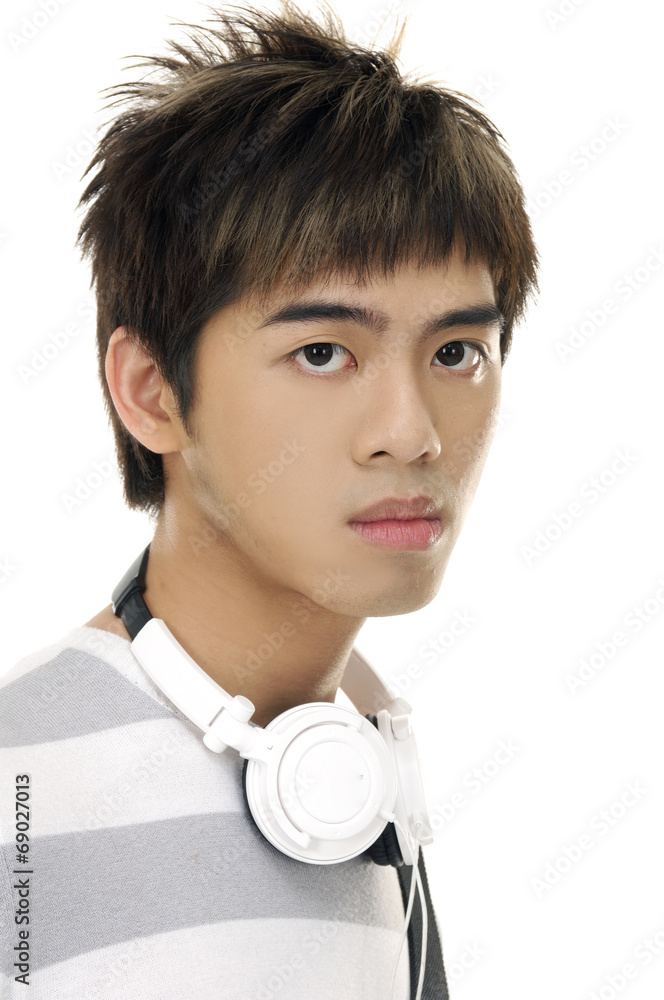 Portrait of a happy young man with headphones Portrait of a happy young man with headphones