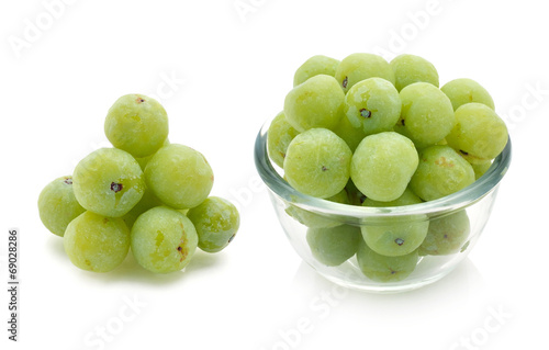 Indian gooseberries on white background