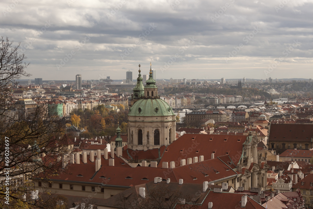 The view of the autumn Prague. Czech Republic