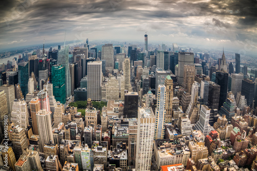 Paesaggio urbano di new york con grattacieli