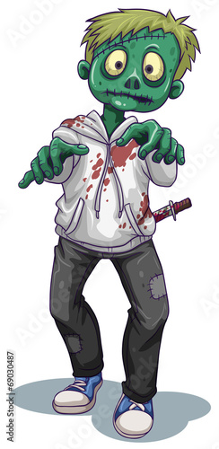 A scary male zombie