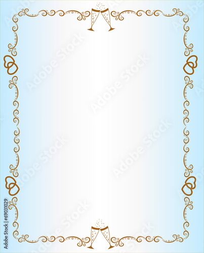 Fototapeta Naklejka Na Ścianę i Meble -  Wedding anniversary border invitation.Original illustration