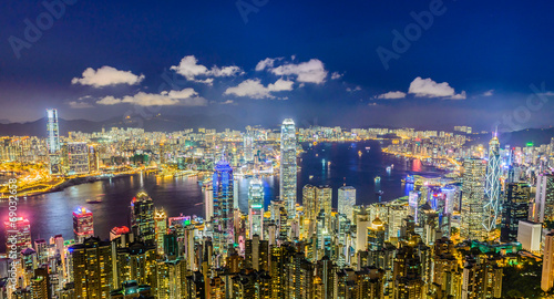 HONG KONG -August 8  Scene of the Victoria Harbour on August 8 