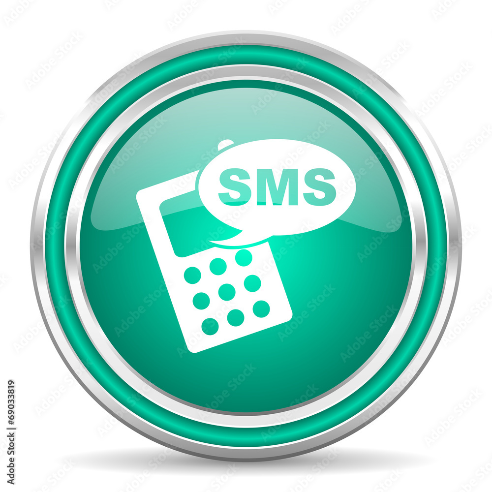 sms green glossy web icon sms green glossy web icon