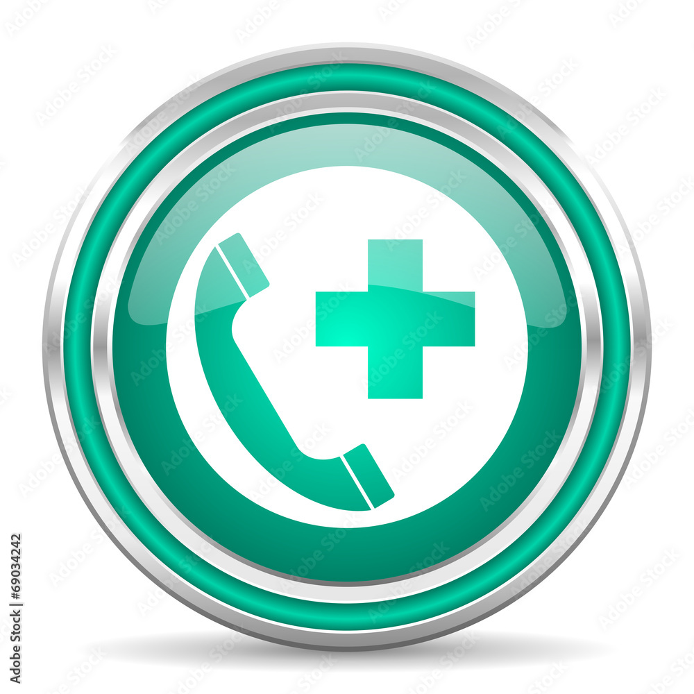 emergency call green glossy web icon emergency call green glossy web icon