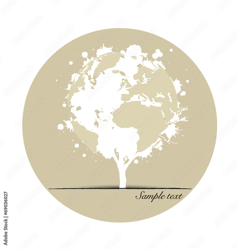 Tree shaped world map. Vector illustration. Tree shaped world map. Vector illustration.
